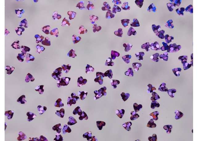 Holographic Purple Hearts Glitter Acrylic - 1/8" (3mm) *READ DESCRIPTION*