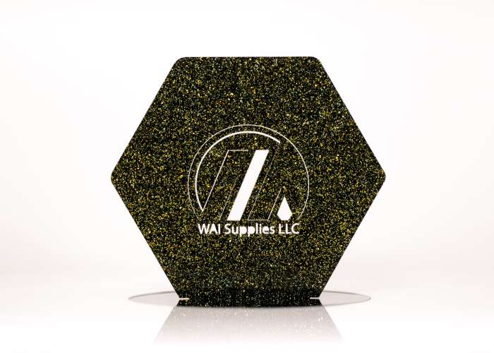 Black Gold Glitter Acrylic (2 Sides) - 1/8" (3mm)