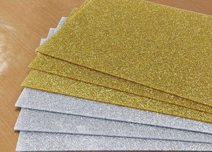 Christmas Silvery Gold Glitter Bundle Acrylic (6 Sheets) - 1/8" (3mm)