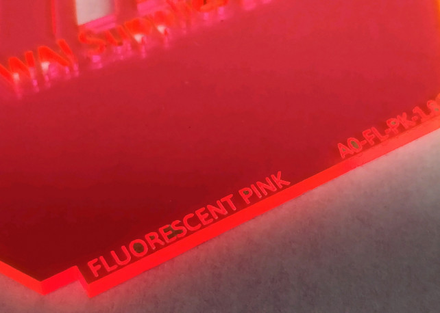 Fluorescent Pink Acrylic - 1/8" (3mm)