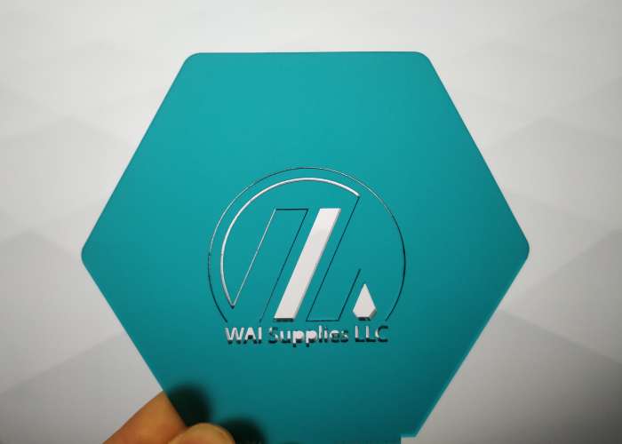 Frosted Dioptase Lagoon Blue Acrylic (2 Sides) - 1/8" (3mm)