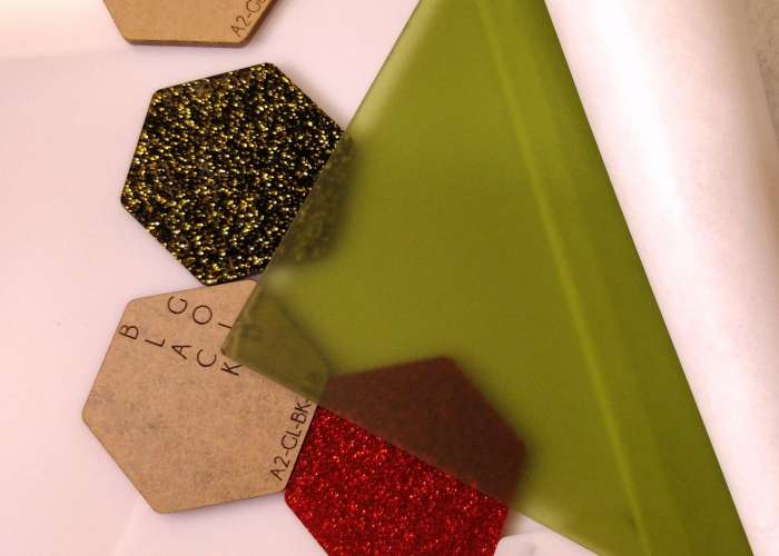 Frosted Moldavite Moss Green Acrylic (2 Sides) - 1/8" (3mm)