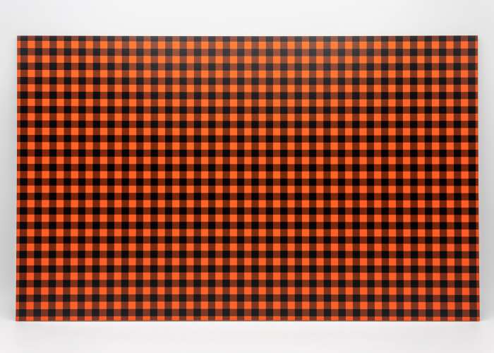 Orange and Black Gingham Plaid uniBoard MDF - 1/8" (3mm)